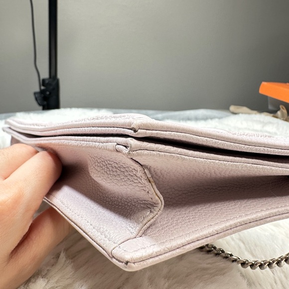 CHRISTIAN DIOR Grained Calfskin Leather Diorama Clutch Light Pink - Picture 8 of 13